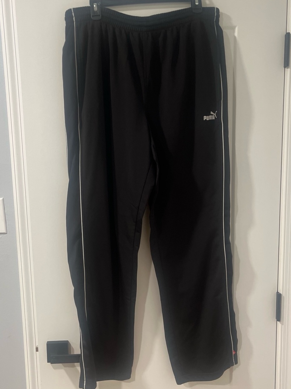 Puma Black Jogger Sweatpants with White Side Piping